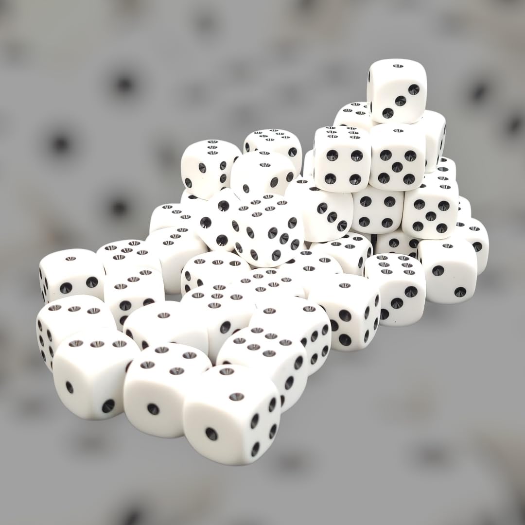 Amazon.com: Large 25mm D6 Jumbo Dice, Set of 27, White with Black